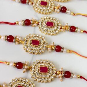 HC02 Premium Maroon Stone Rakhi